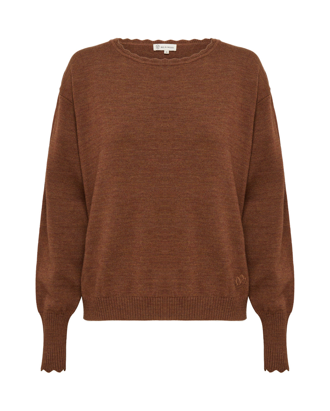 Iris & Wool - Core Merino Logo Sweater - Walnut