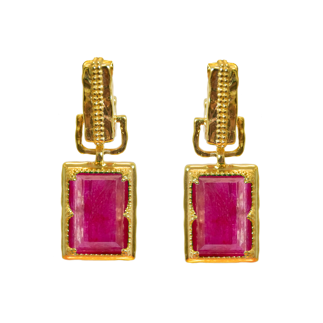 Mountain & Moon Alexandra Earrings - Ruby Quartz