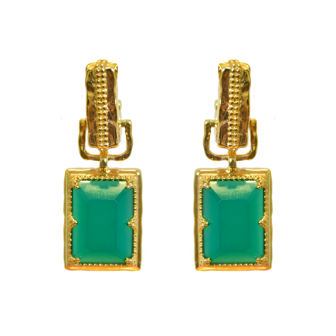 Mountain & Moon Alexandra Earrings - Green Onyx