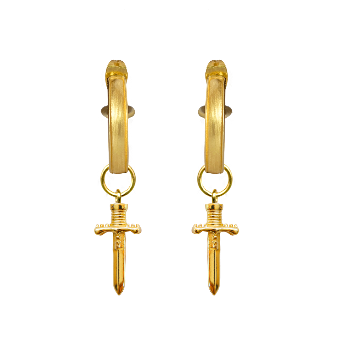 Mountain & Moon - Dagger Mini Hoops - Gold
