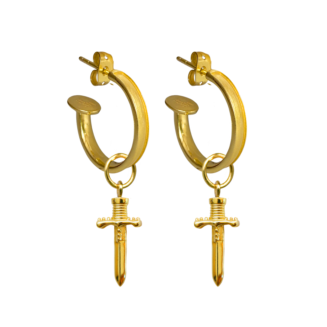 Mountain & Moon - Dagger Mini Hoops - Gold