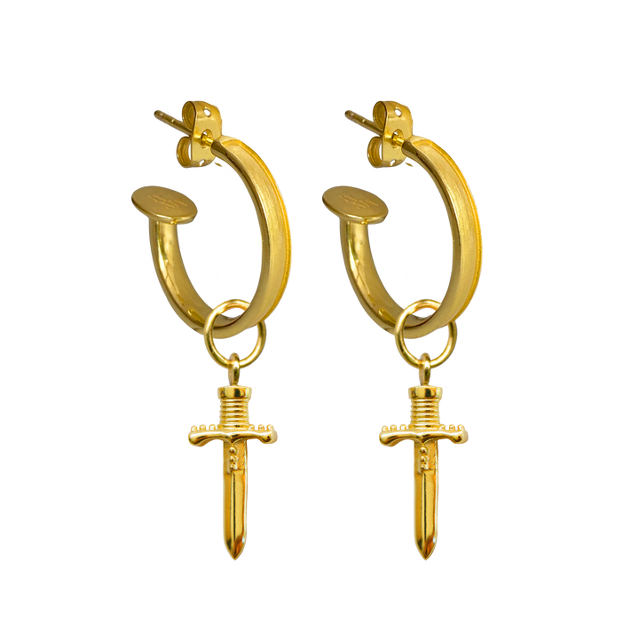 Mountain & Moon - Dagger Mini Hoops - Gold