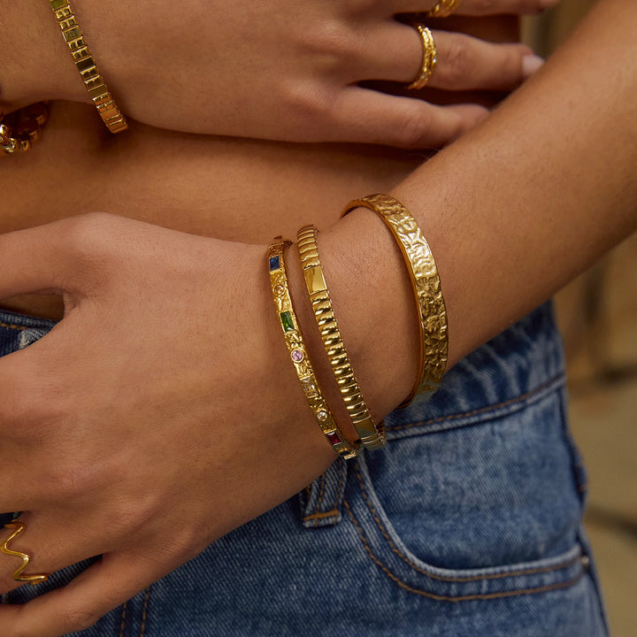 Arms Of Eve - Melrose Gold Cuff Bracelet - Multi