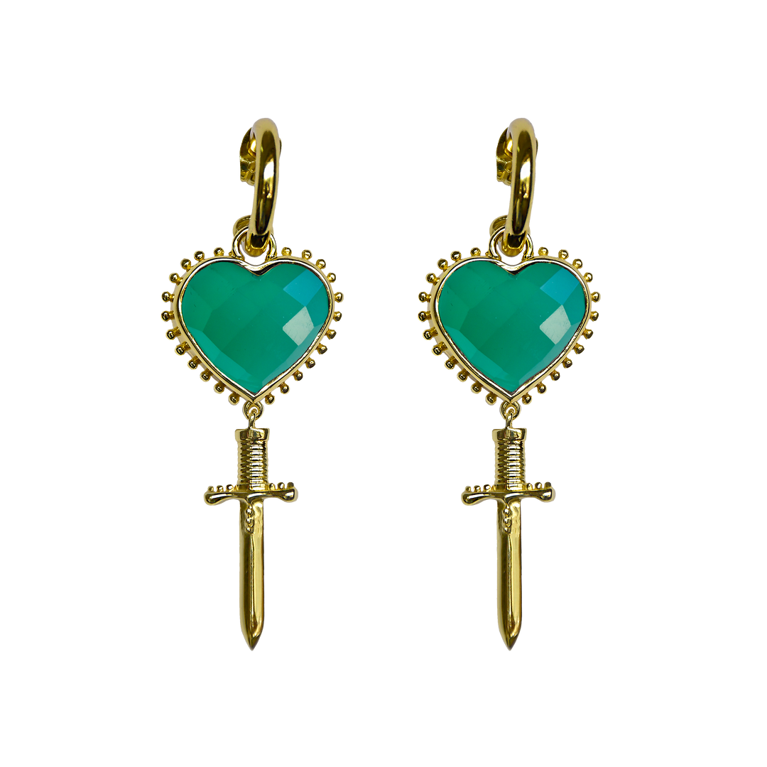 Mountain & Moon - Juliet Earrings - Green Onyx
