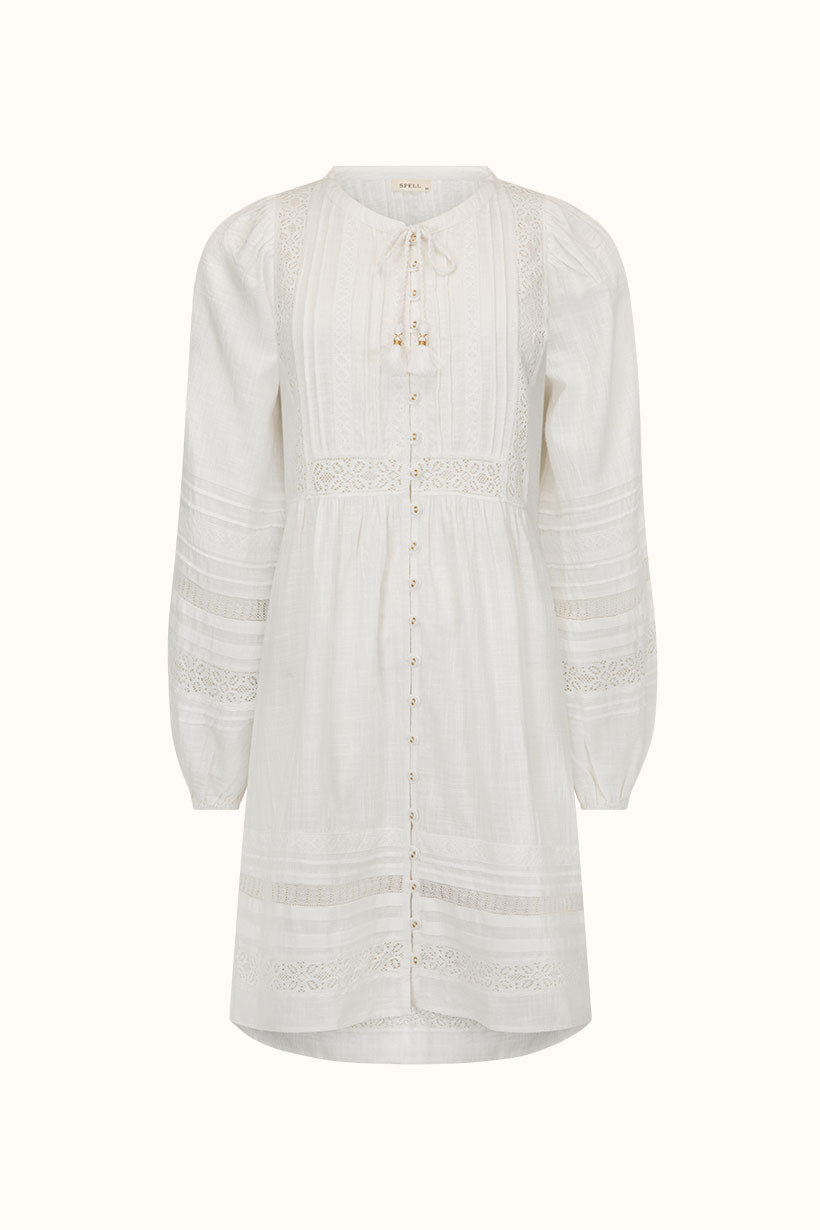 Spell - Stevie Lace Boho Mini Dress - Camellia