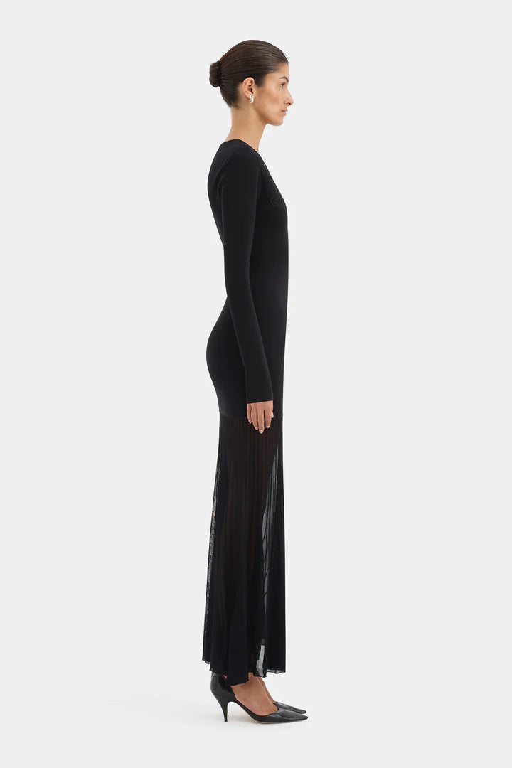 Sir The Label Aylu Long Sleeve Maxi Dress Black
