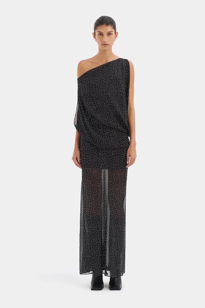 Sir Arisa Maxi Dress Polka Dot Nero