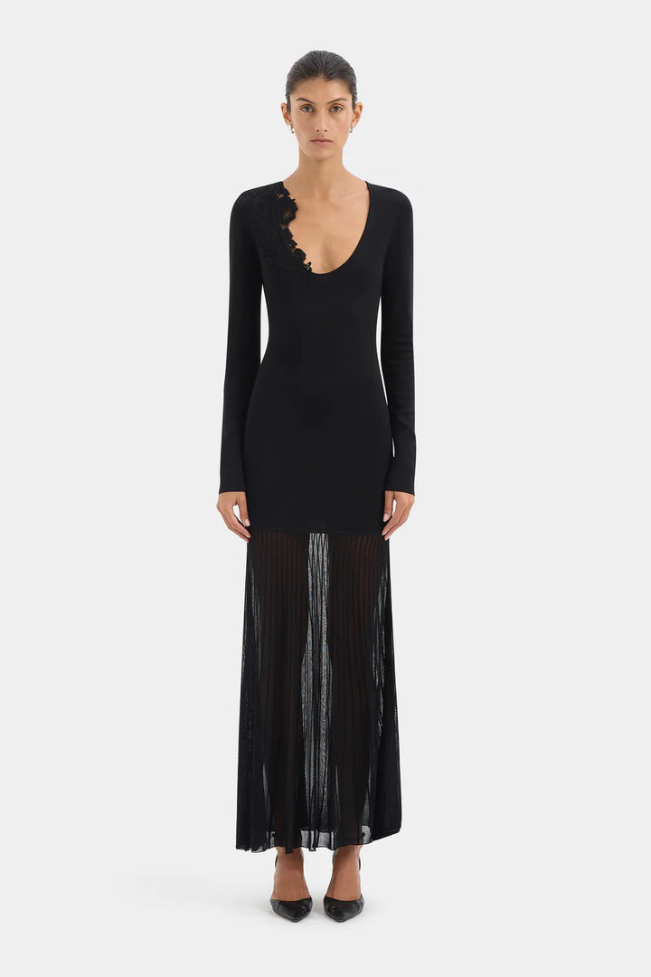 Sir The Label Aylu Long Sleeve Maxi Dress Black