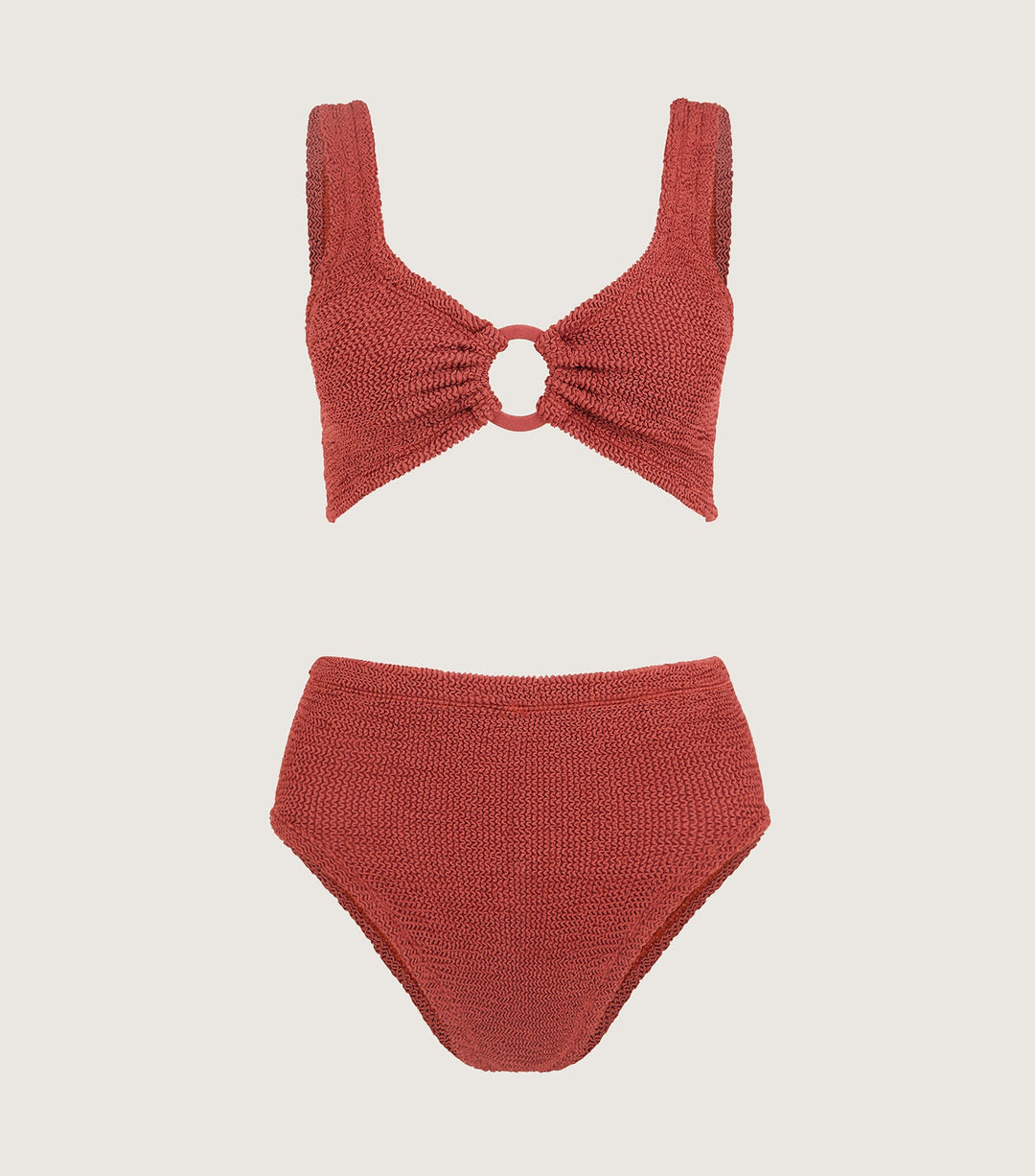 Hunza G - Nadine Bikini - Fabric Hoops - Metallic Rosewood