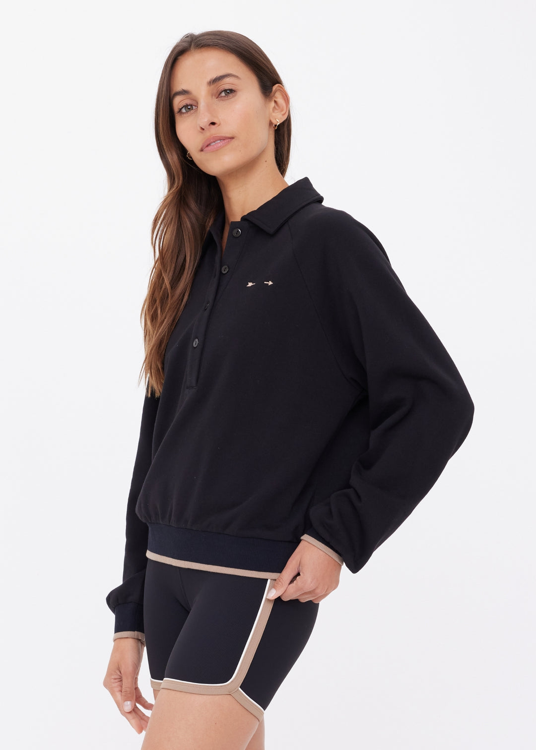 The Upside - Collared Elle Polo - Black