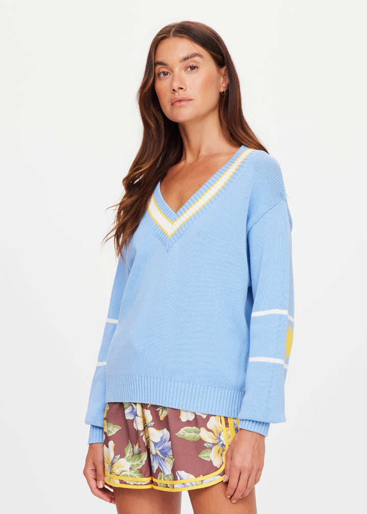 The Upside Rever Josette V Neck Sweater Sky