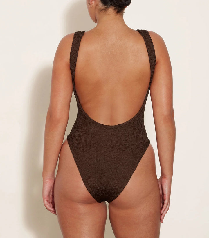 Hunza G - Square Neck Swim - Metallic Chocolate