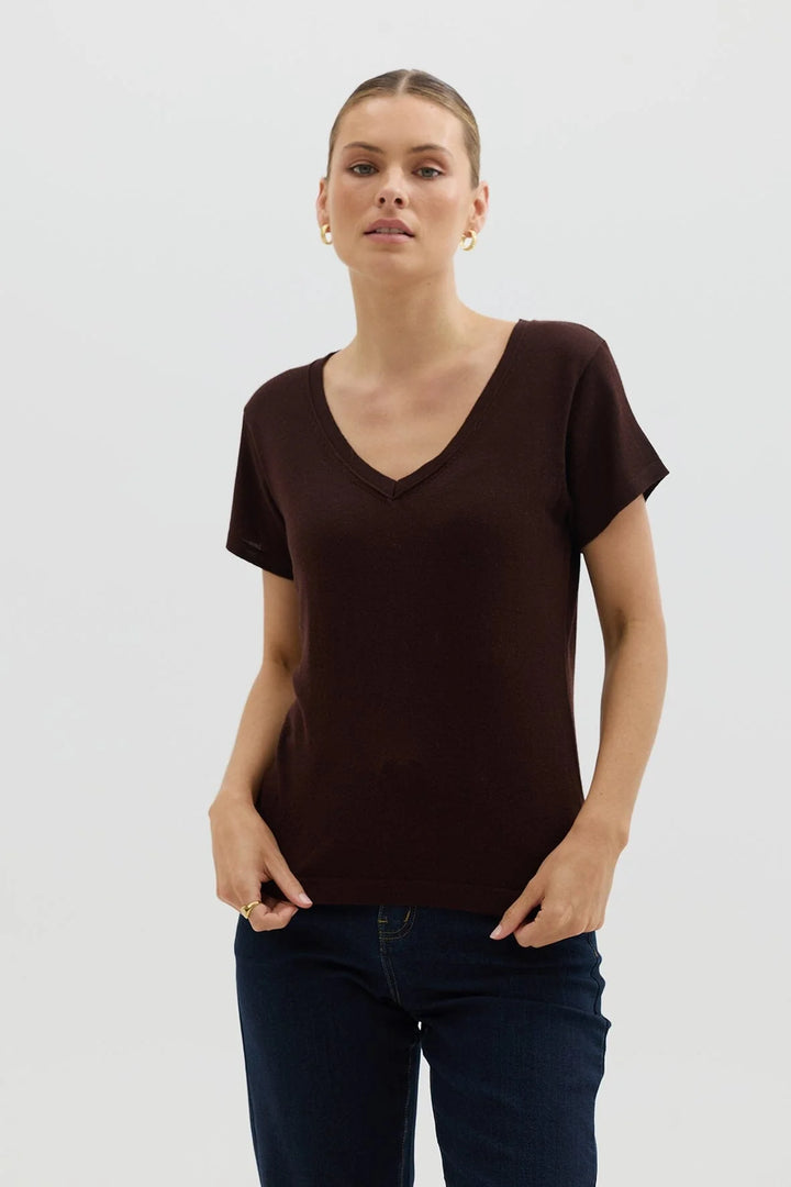 Iris & Wool - Wool T-Shirt - Chocolate