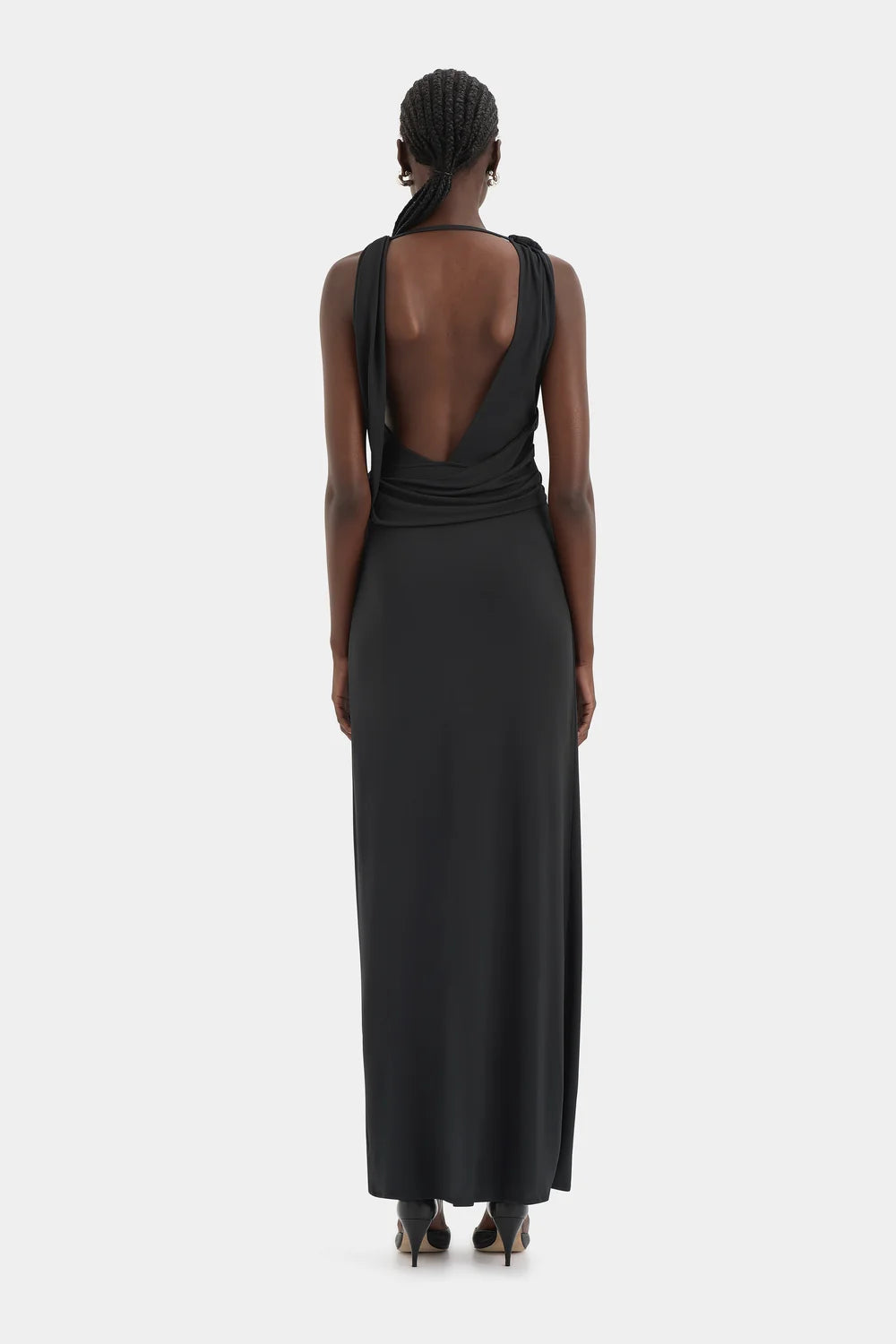 Sir Olenna Twist Low Back Gown Charcoal