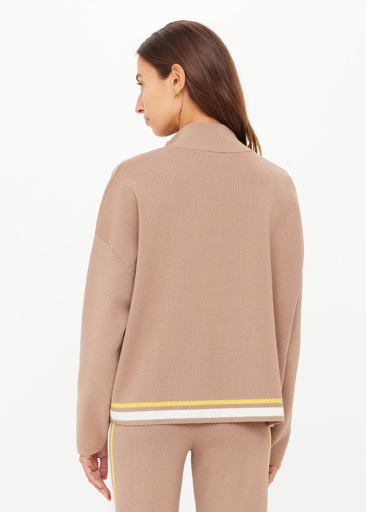 The Upside - Veneto Carter Knit Zip Top - Mocha