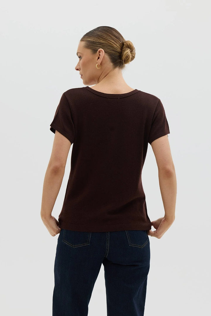 Iris & Wool - Wool T-Shirt - Chocolate