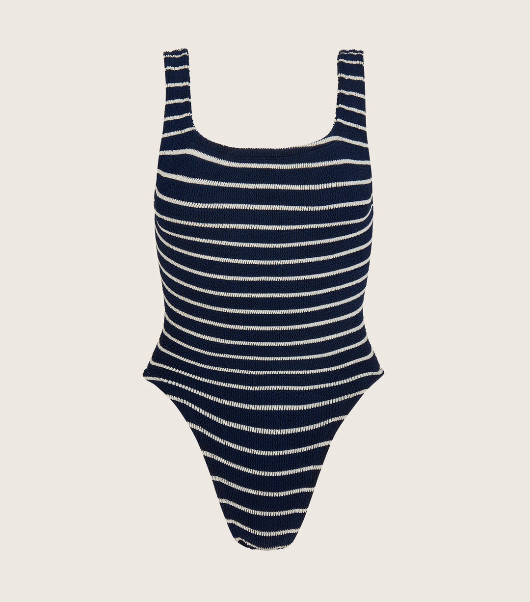 Hunza G - Square Neck Swim - Navy/White