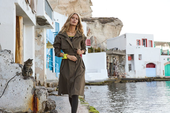 The Upside - James Hooded Trench Coat - Olive