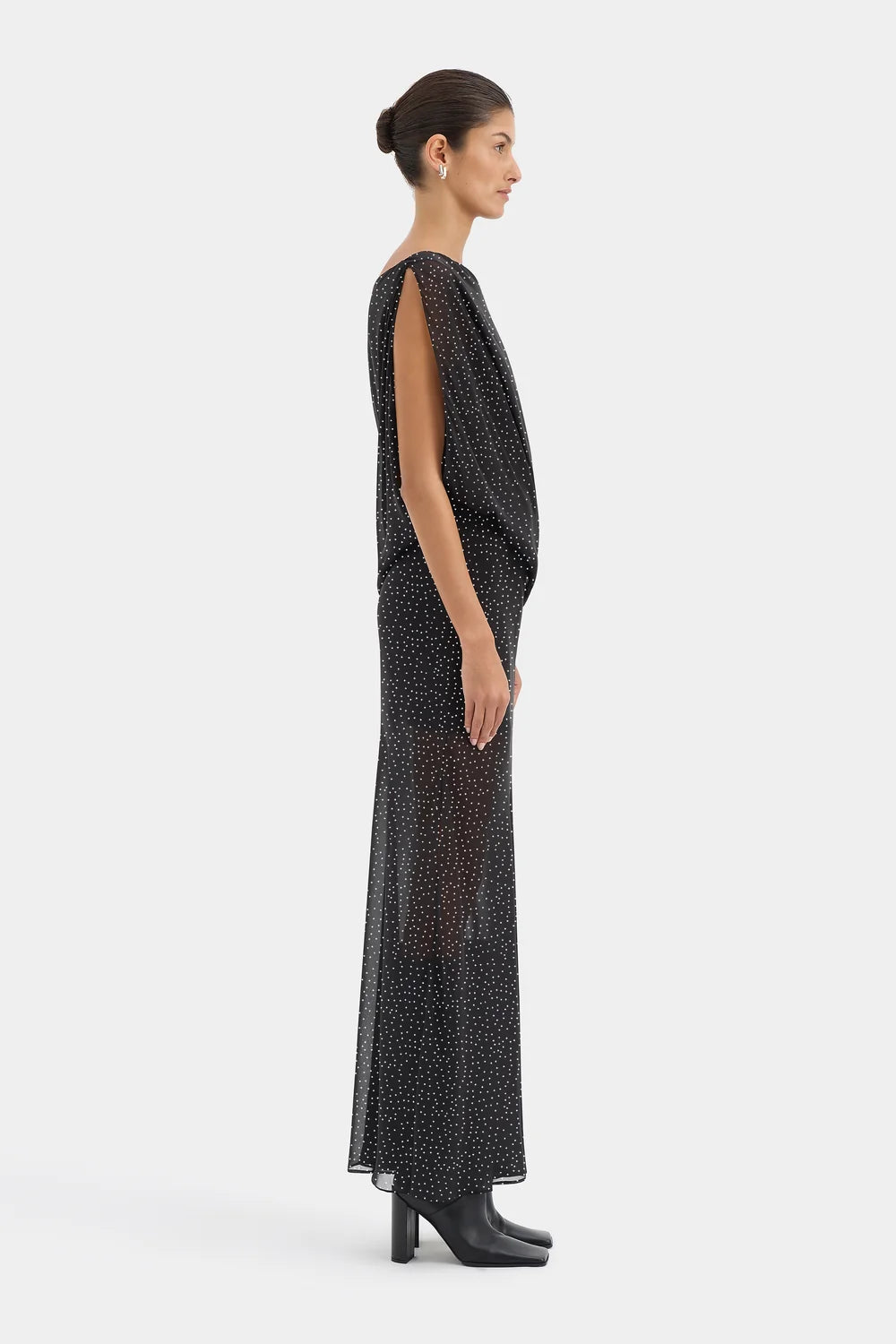 Sir Arisa Maxi Dress Polka Dot Nero