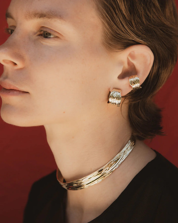 F+H - Oyster Shell Hoops - Gold