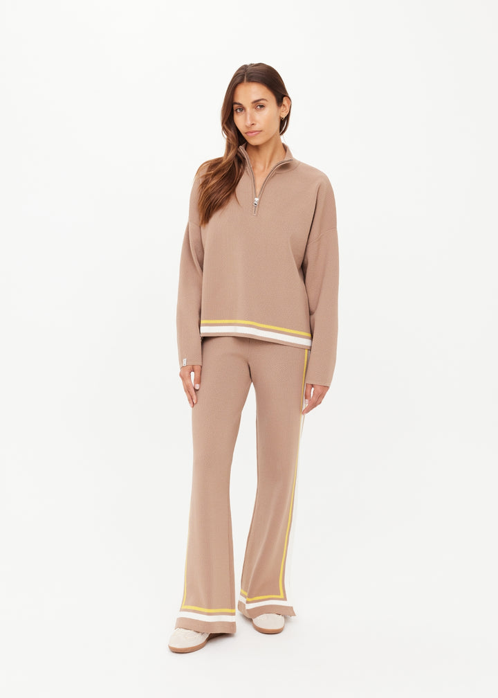 The Upside - Veneto Carter Knit Zip Top - Mocha
