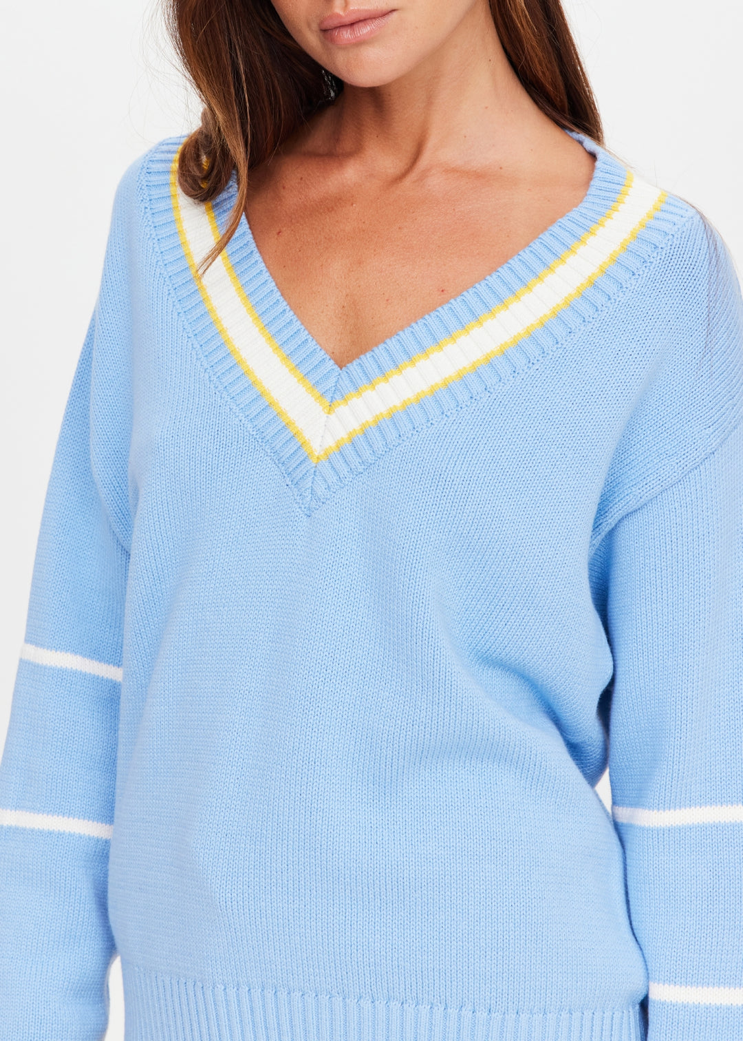 The Upside Rever Josette V Neck Sweater Sky