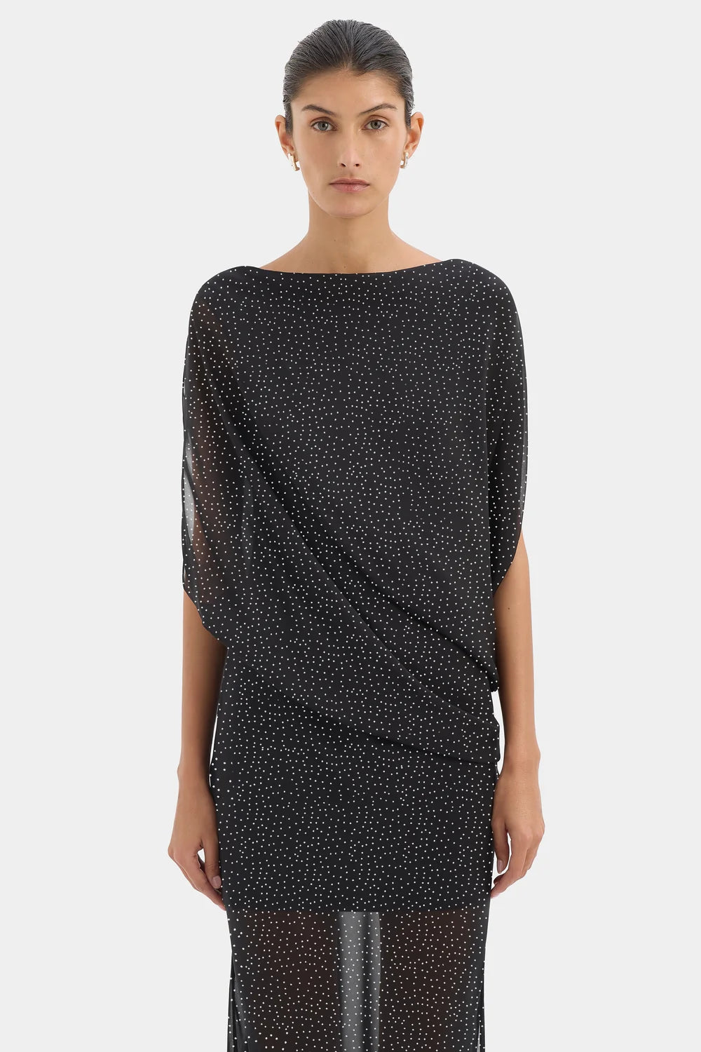 Sir Arisa Maxi Dress Polka Dot Nero