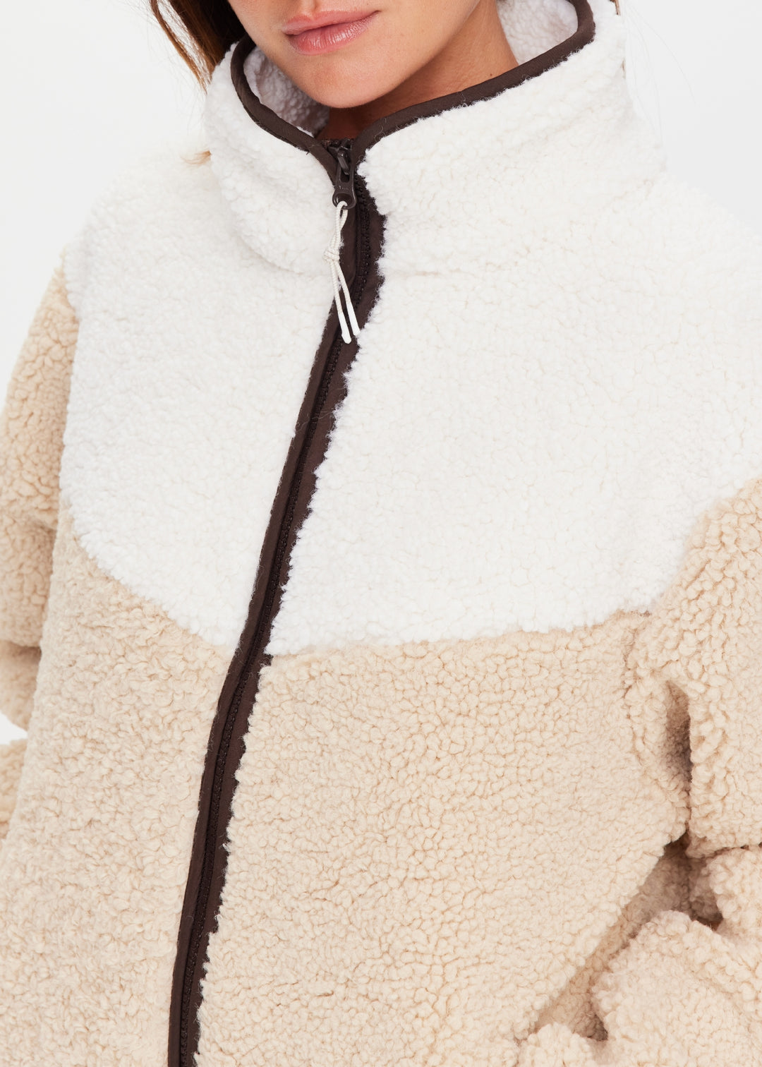 The Upside -  Harlow Fleece Zip Through - Pebble