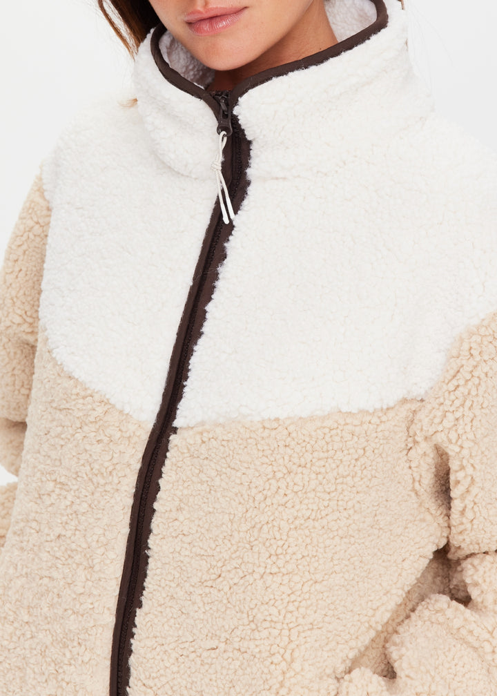 The Upside -  Harlow Fleece Zip Through - Pebble