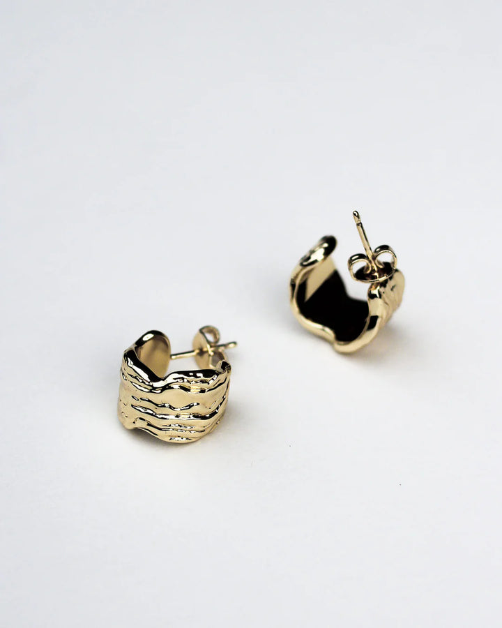 F+H - Oyster Shell Hoops - Gold