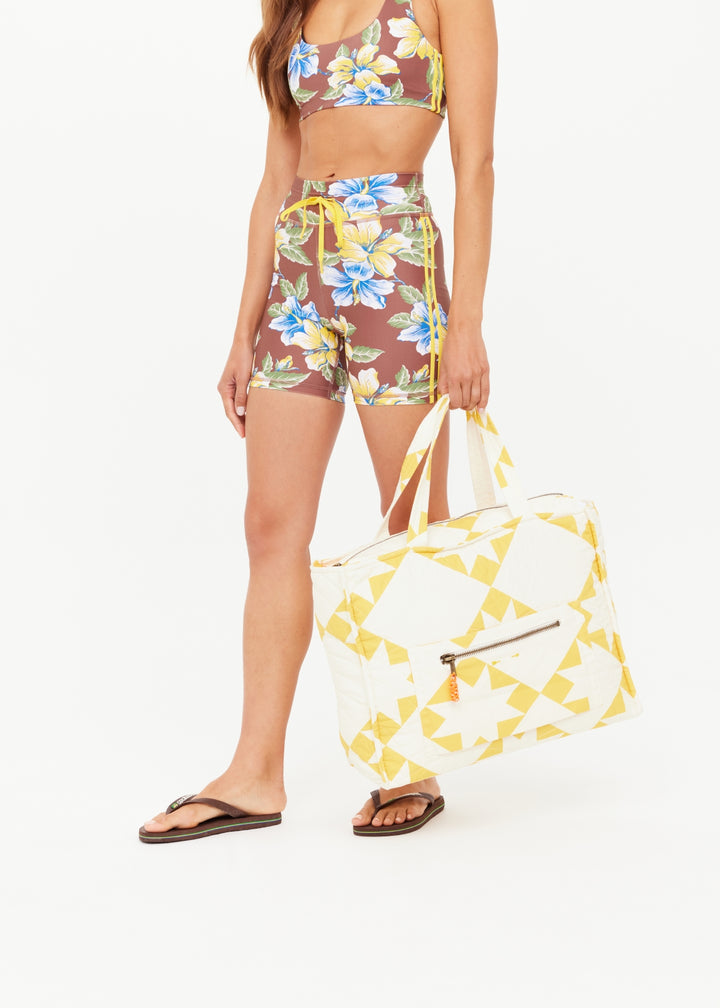 The Upside Etoile Quilted Tote Bag Golden Sand