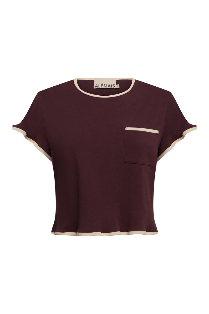Alemais Bonetta Crop Tee Burgundy