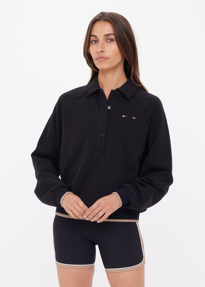 The Upside - Collared Elle Polo - Black
