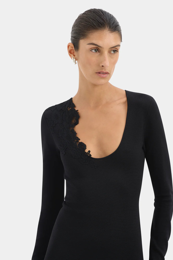 Sir The Label Aylu Long Sleeve Maxi Dress Black
