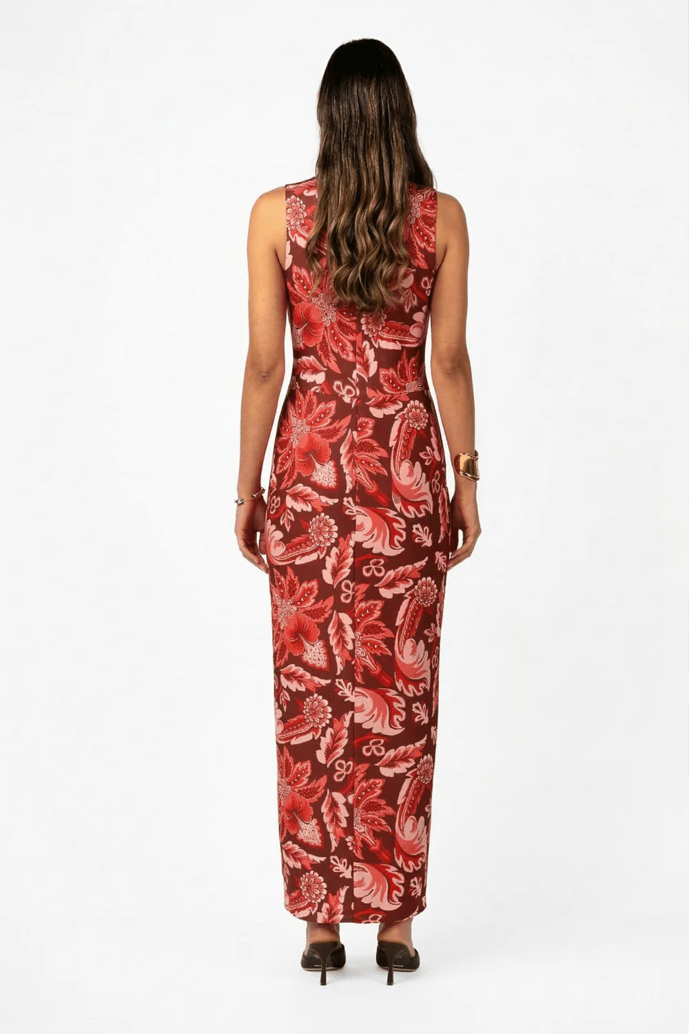 One Fell Swoop Gaia Maxi V2 Porta Rosa Printed Satin