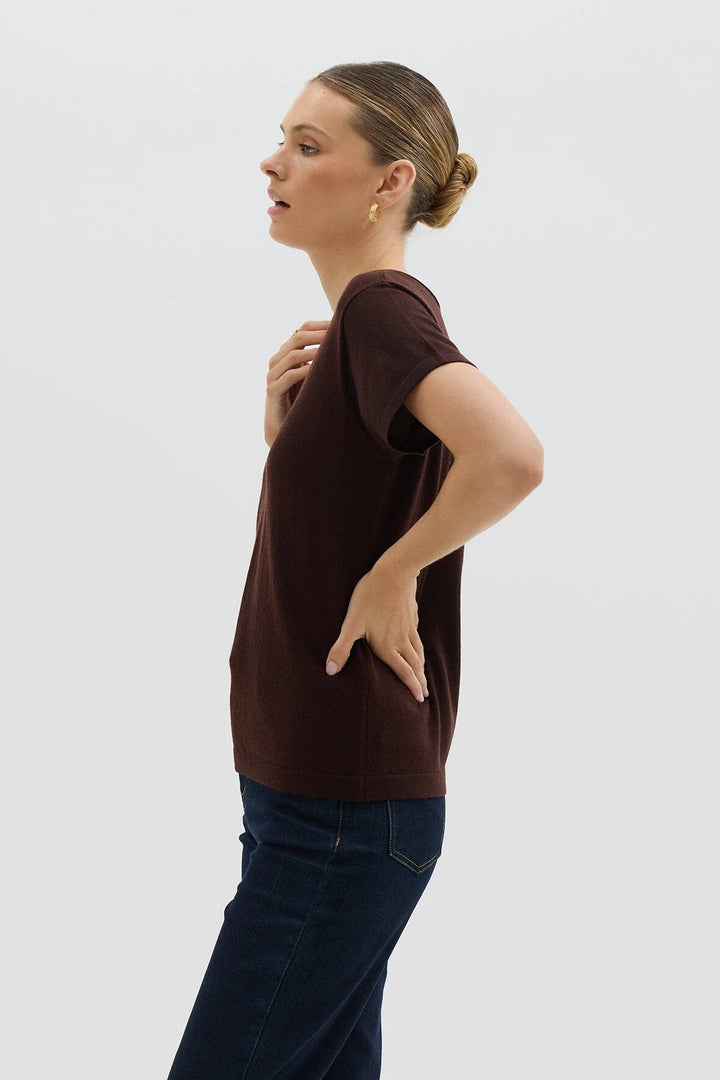 Iris & Wool - Wool T-Shirt - Chocolate