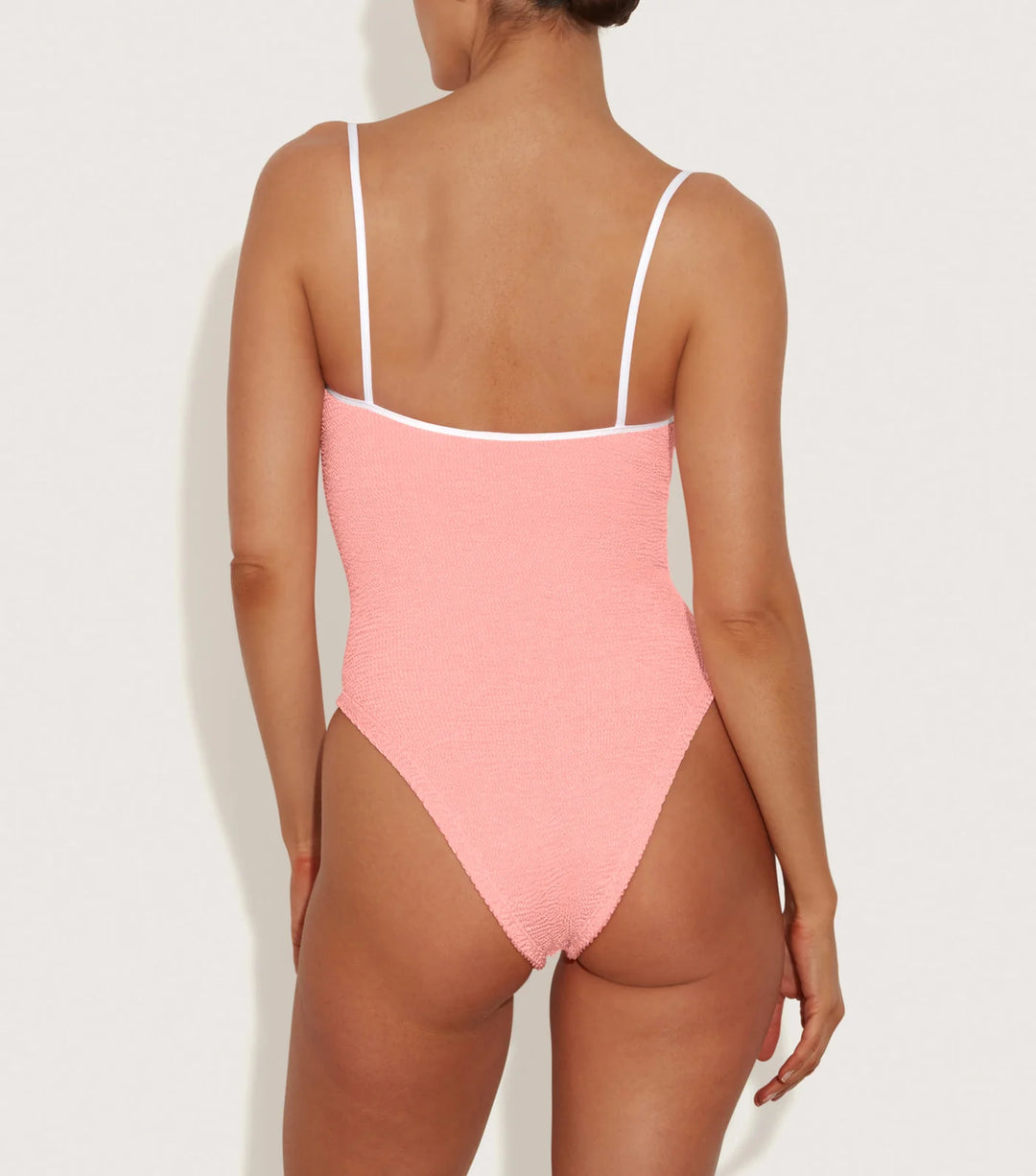 Hunza G - Pamela Swim Contrast - Peach/white