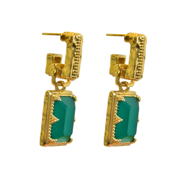 Mountain & Moon Alexandra Earrings - Green Onyx