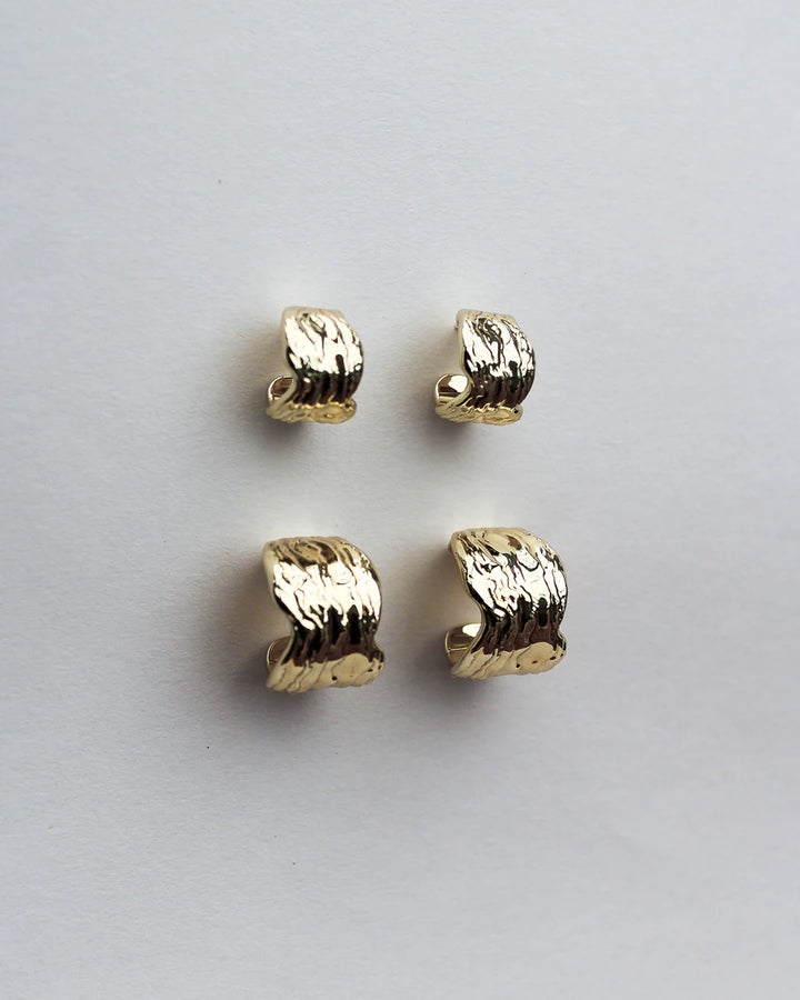F+H - Oyster Shell Hoops - Gold