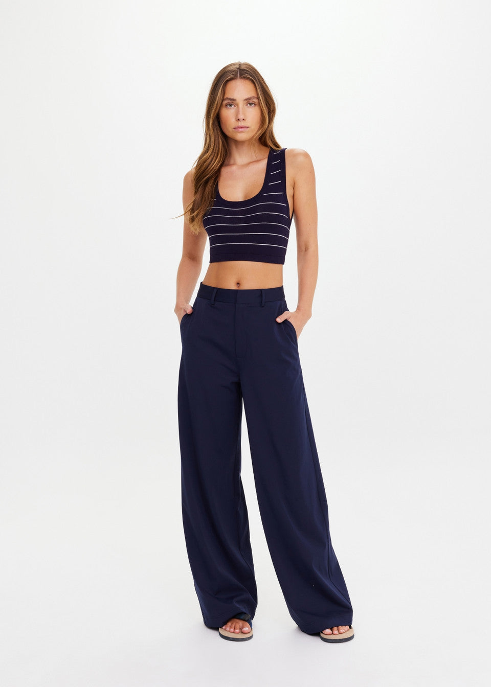 The Upside - Mira Wide Leg Pant - Navy