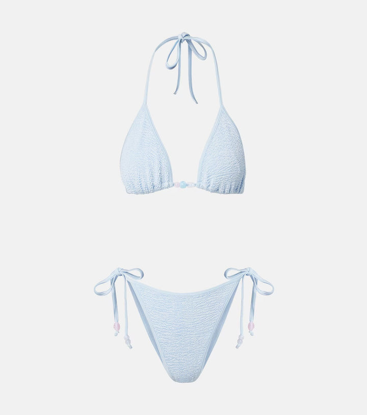 Hunza G Gina Beaded Bikini Ice Blue