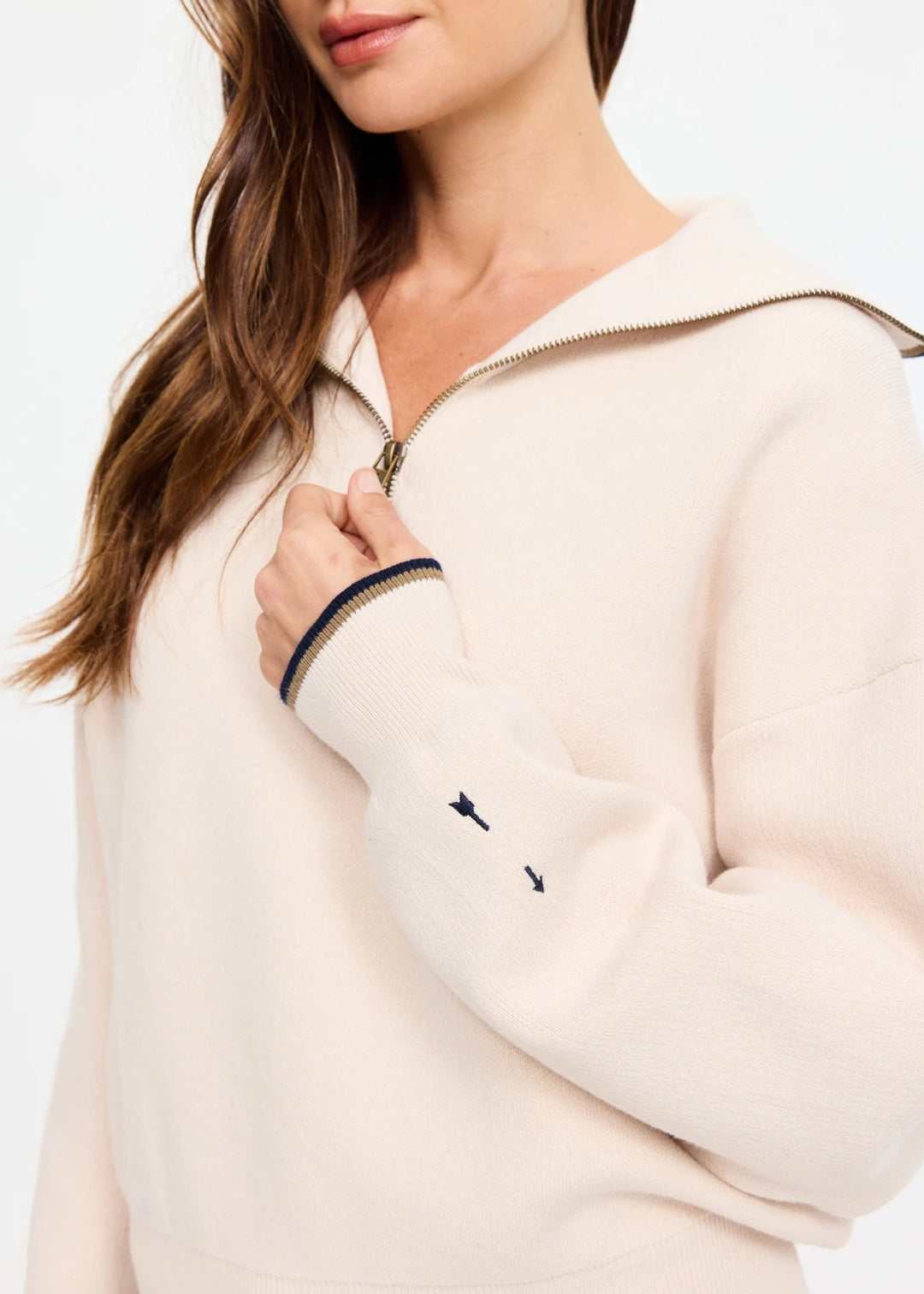The Upside Kairo Half Zip Knit Cream