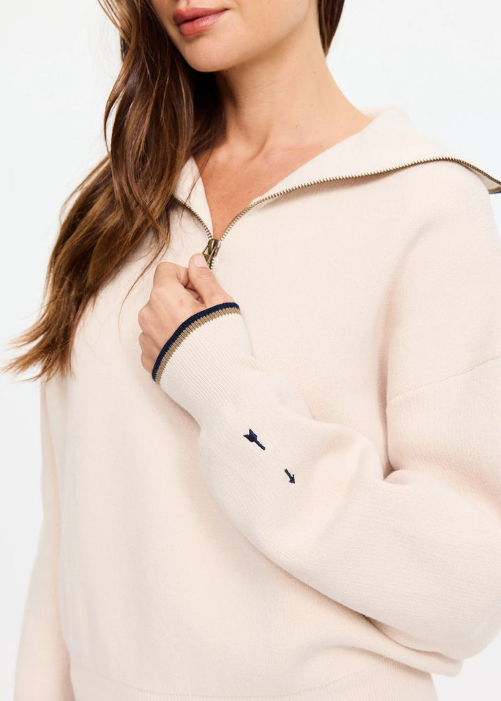 The Upside Kairo Half Zip Knit Cream