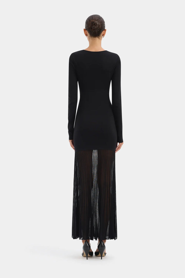 Sir The Label Aylu Long Sleeve Maxi Dress Black
