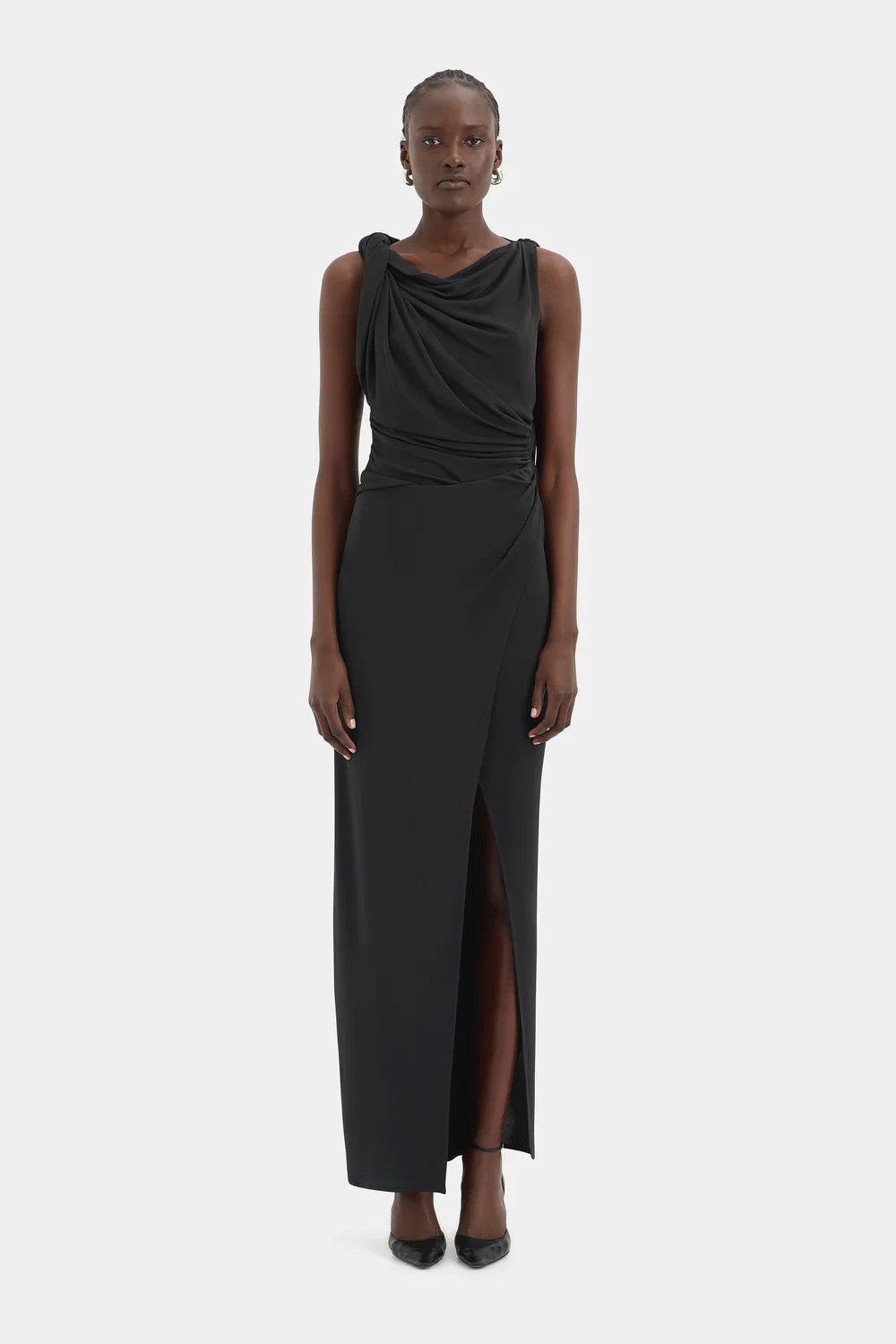 Sir Olenna Twist Low Back Gown Charcoal