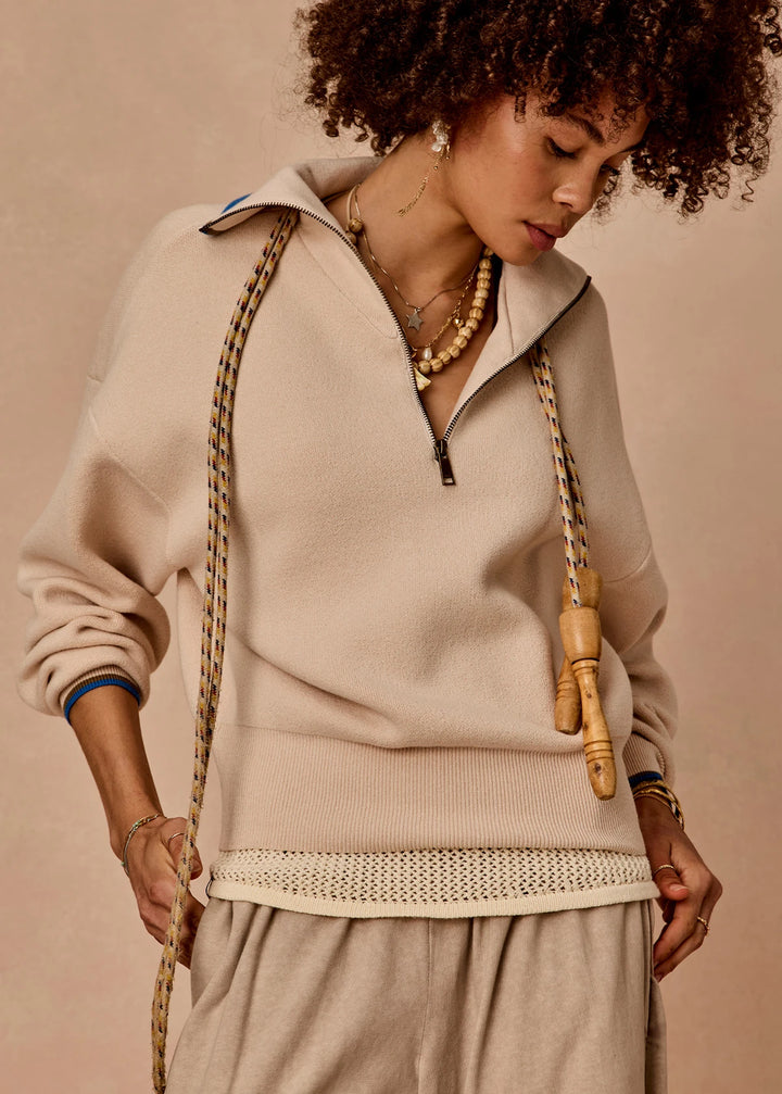 The Upside Kairo Half Zip Knit Cream