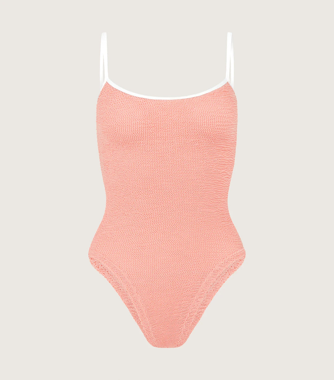 Hunza G - Pamela Swim Contrast - Peach/white