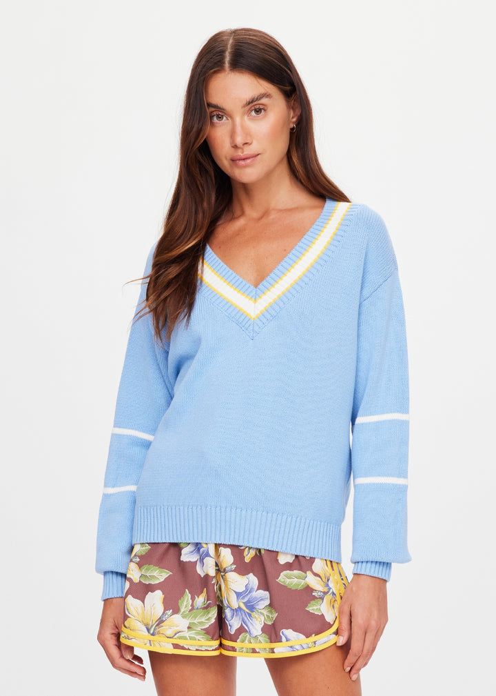 The Upside Rever Josette V Neck Sweater Sky