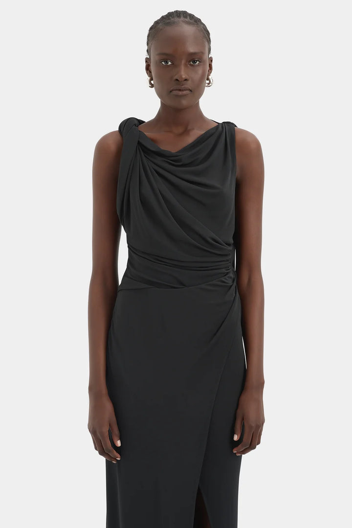 Sir Olenna Twist Low Back Gown Charcoal