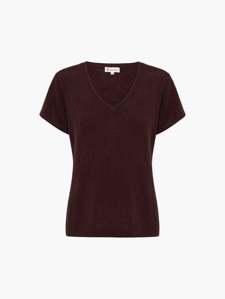 Iris & Wool - Wool T-Shirt - Chocolate
